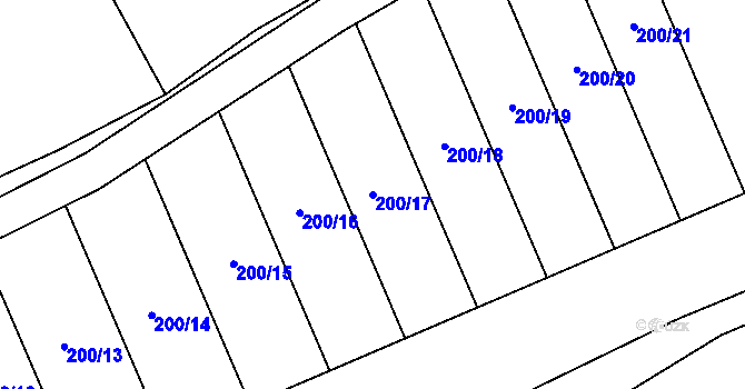 Parcela st. 200/17 v KÚ Libušín, Katastrální mapa