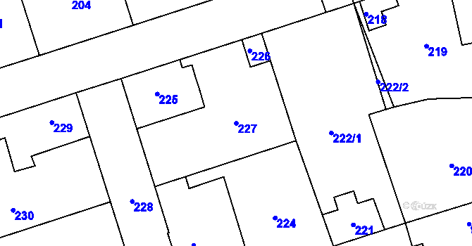 Parcela st. 227 v KÚ Libušín, Katastrální mapa