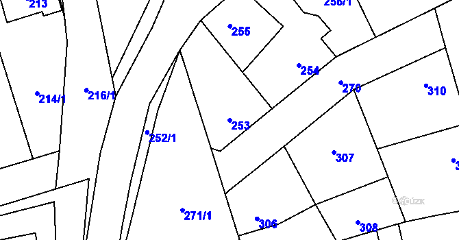 Parcela st. 253 v KÚ Libušín, Katastrální mapa
