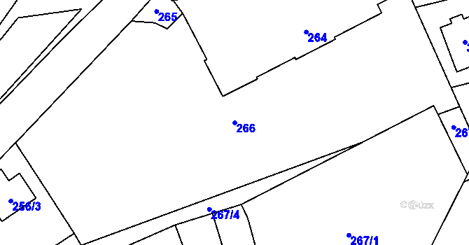 Parcela st. 266 v KÚ Libušín, Katastrální mapa