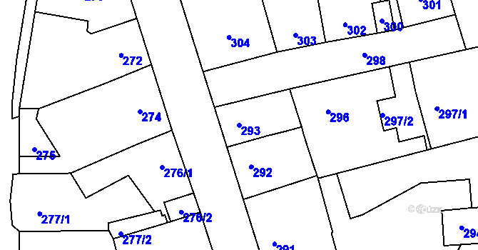 Parcela st. 293 v KÚ Libušín, Katastrální mapa