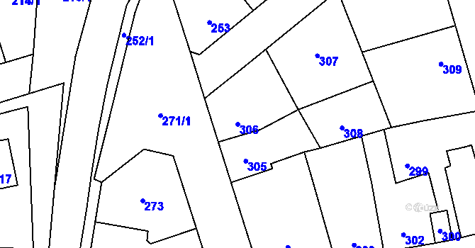Parcela st. 306 v KÚ Libušín, Katastrální mapa