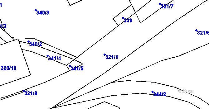Parcela st. 321/1 v KÚ Libušín, Katastrální mapa