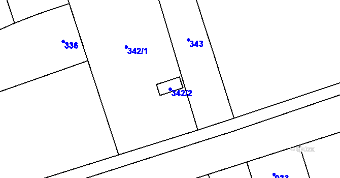 Parcela st. 342/2 v KÚ Libušín, Katastrální mapa