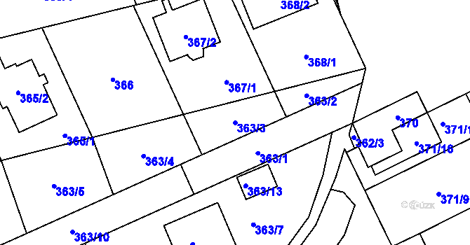 Parcela st. 363/3 v KÚ Libušín, Katastrální mapa
