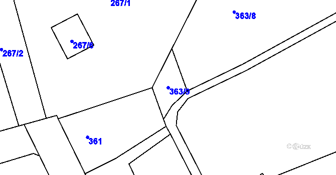 Parcela st. 363/9 v KÚ Libušín, Katastrální mapa
