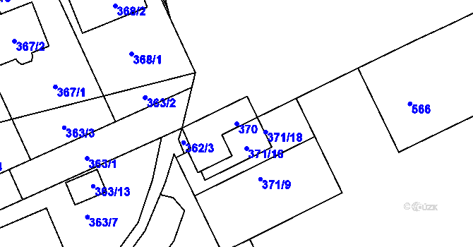 Parcela st. 370 v KÚ Libušín, Katastrální mapa