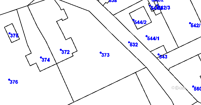 Parcela st. 373 v KÚ Libušín, Katastrální mapa