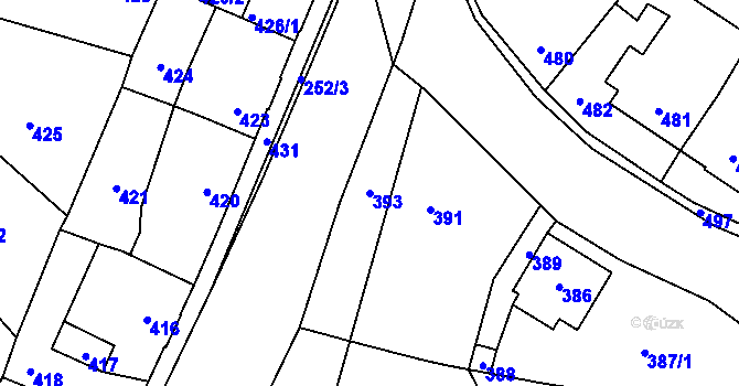 Parcela st. 393 v KÚ Libušín, Katastrální mapa