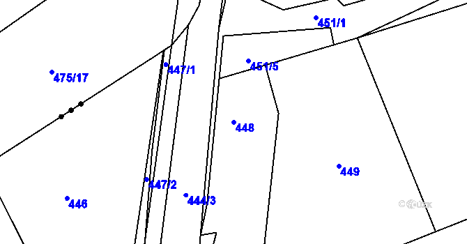 Parcela st. 448 v KÚ Libušín, Katastrální mapa