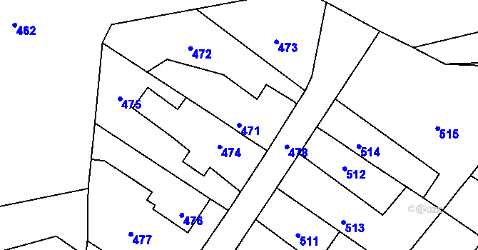 Parcela st. 471 v KÚ Libušín, Katastrální mapa