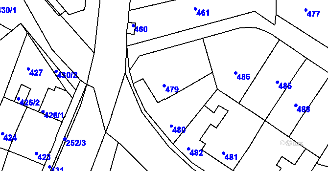 Parcela st. 479 v KÚ Libušín, Katastrální mapa