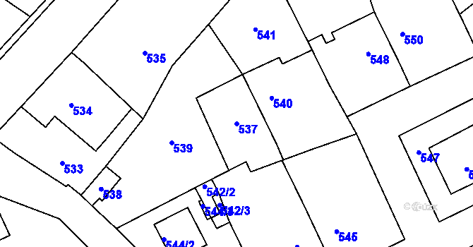 Parcela st. 537 v KÚ Libušín, Katastrální mapa