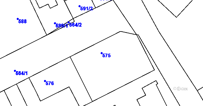 Parcela st. 575 v KÚ Libušín, Katastrální mapa