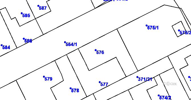 Parcela st. 576 v KÚ Libušín, Katastrální mapa