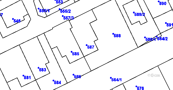 Parcela st. 587 v KÚ Libušín, Katastrální mapa