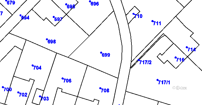 Parcela st. 699 v KÚ Libušín, Katastrální mapa