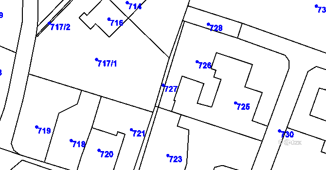 Parcela st. 727 v KÚ Libušín, Katastrální mapa