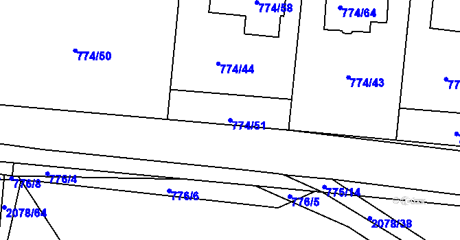 Parcela st. 774/51 v KÚ Libušín, Katastrální mapa