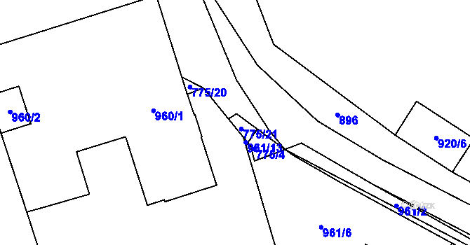 Parcela st. 775/3 v KÚ Libušín, Katastrální mapa