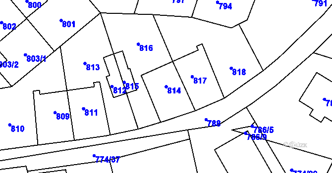 Parcela st. 814 v KÚ Libušín, Katastrální mapa