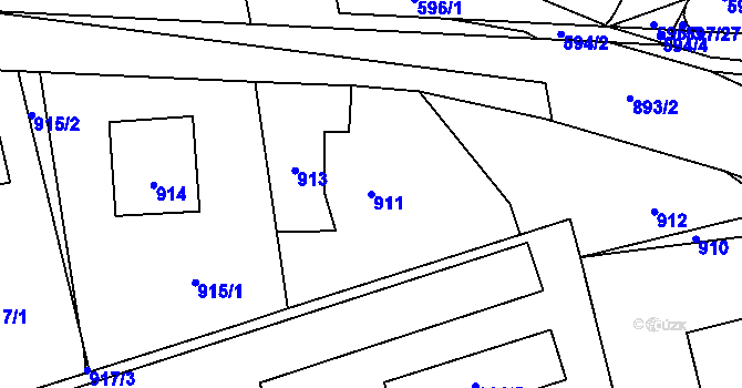 Parcela st. 911 v KÚ Libušín, Katastrální mapa