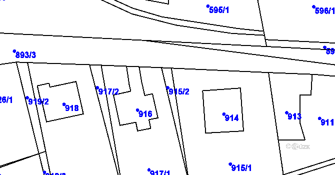 Parcela st. 915/2 v KÚ Libušín, Katastrální mapa