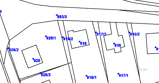 Parcela st. 918 v KÚ Libušín, Katastrální mapa