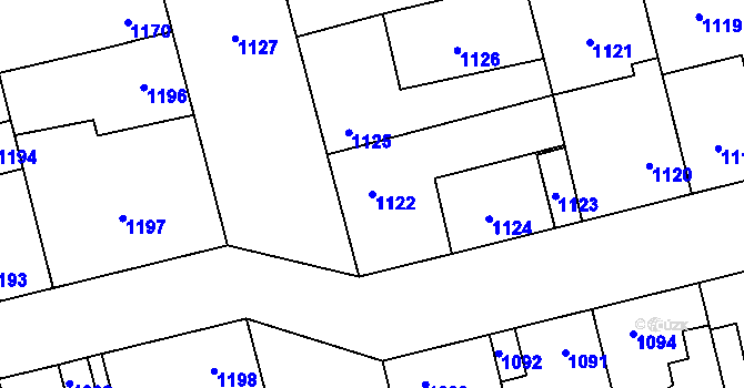 Parcela st. 1122 v KÚ Libušín, Katastrální mapa