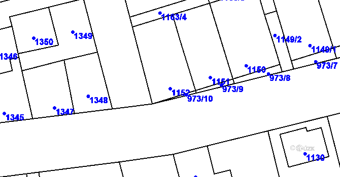 Parcela st. 1152 v KÚ Libušín, Katastrální mapa