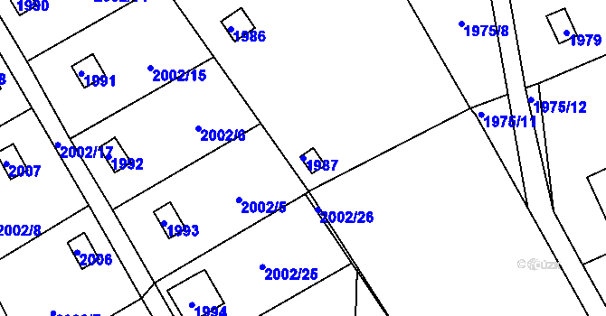 Parcela st. 1987 v KÚ Libušín, Katastrální mapa