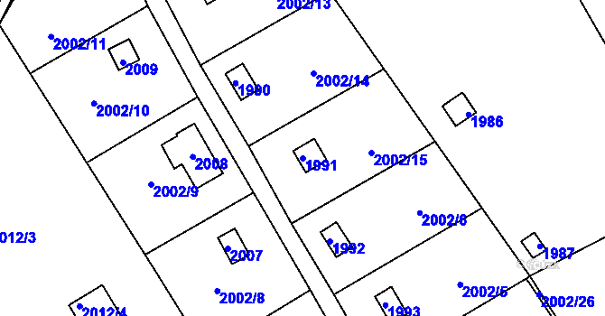 Parcela st. 1991 v KÚ Libušín, Katastrální mapa