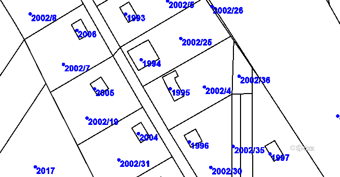 Parcela st. 1995 v KÚ Libušín, Katastrální mapa