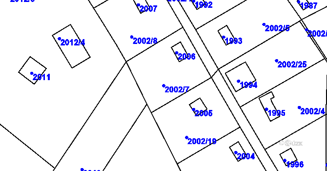 Parcela st. 2002/7 v KÚ Libušín, Katastrální mapa