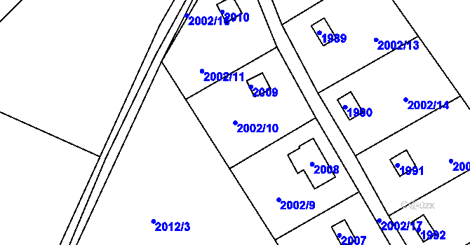 Parcela st. 2002/10 v KÚ Libušín, Katastrální mapa