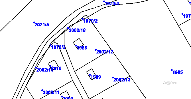 Parcela st. 2002/12 v KÚ Libušín, Katastrální mapa