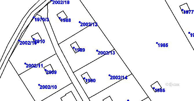 Parcela st. 2002/13 v KÚ Libušín, Katastrální mapa