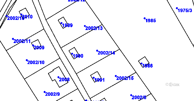 Parcela st. 2002/14 v KÚ Libušín, Katastrální mapa