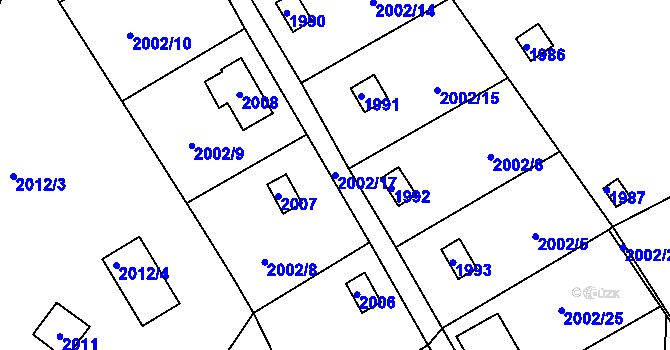Parcela st. 2002/17 v KÚ Libušín, Katastrální mapa