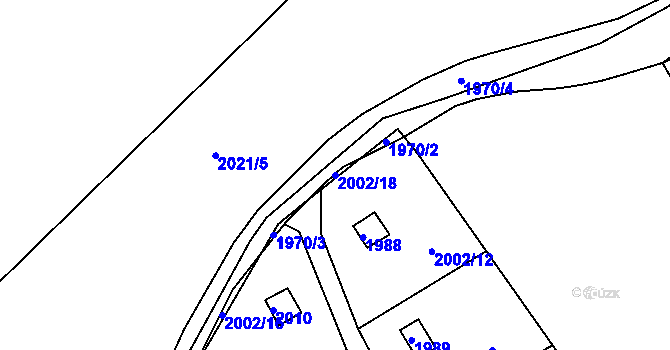Parcela st. 2002/18 v KÚ Libušín, Katastrální mapa