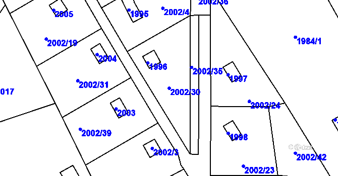 Parcela st. 2002/30 v KÚ Libušín, Katastrální mapa