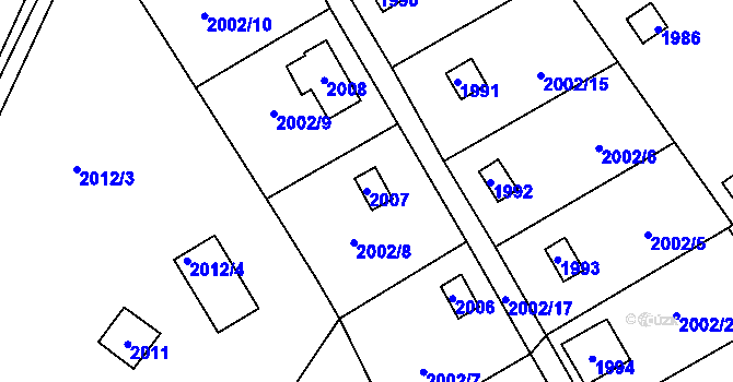 Parcela st. 2007 v KÚ Libušín, Katastrální mapa