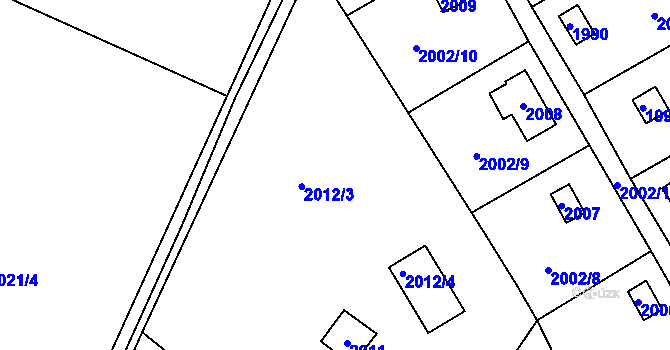 Parcela st. 2012 v KÚ Libušín, Katastrální mapa