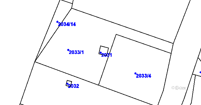 Parcela st. 2031 v KÚ Libušín, Katastrální mapa