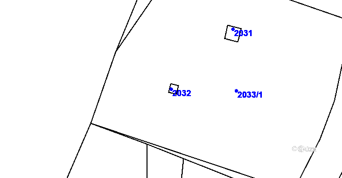 Parcela st. 2032 v KÚ Libušín, Katastrální mapa