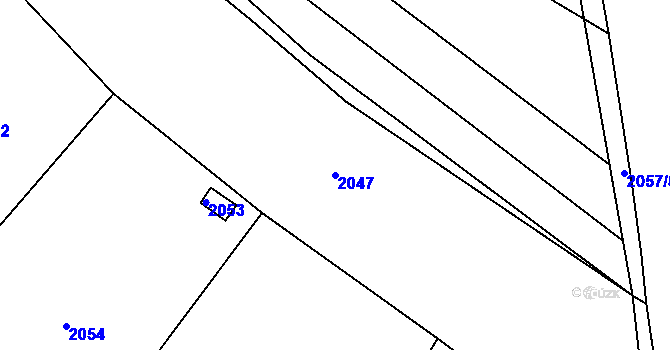 Parcela st. 2047 v KÚ Libušín, Katastrální mapa