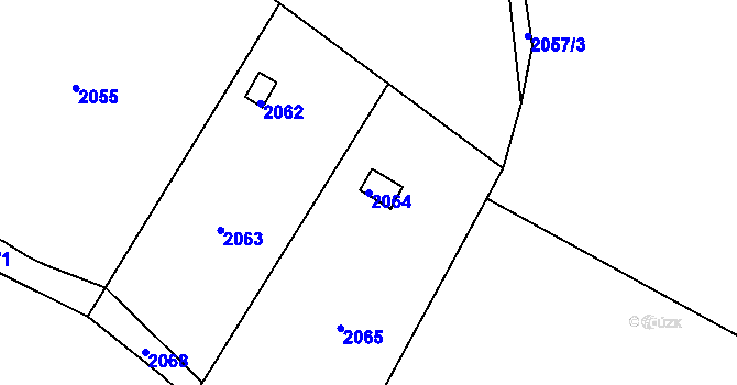 Parcela st. 2064 v KÚ Libušín, Katastrální mapa