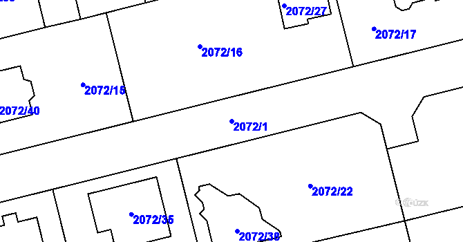 Parcela st. 2072/1 v KÚ Libušín, Katastrální mapa