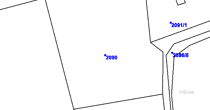 Parcela st. 2090 v KÚ Libušín, Katastrální mapa