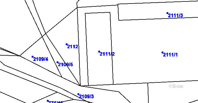 Parcela st. 2111/2 v KÚ Libušín, Katastrální mapa